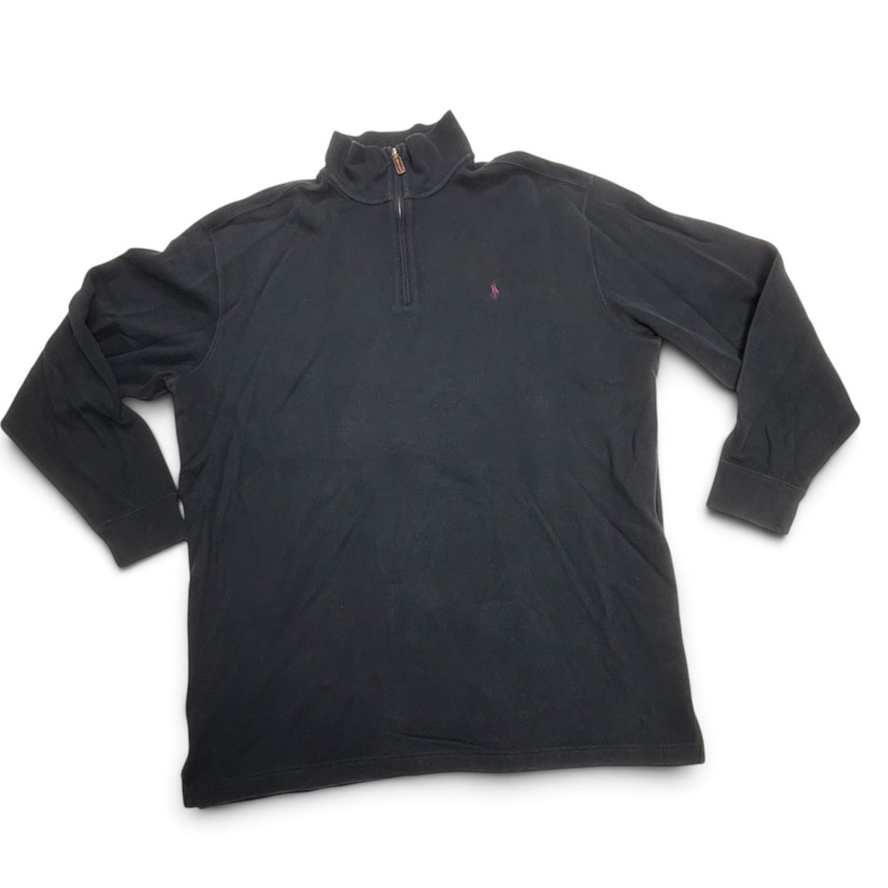 Polo Ralph Lauren Quarter Zip Pullover Navy Cotton Men's 2XLT Tall Sweater